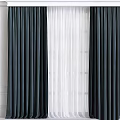 Stylish Dark Gray Velvet Curtains With White Sheer Layers For Window Decor