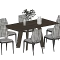 Modern Dining Table and Chair Combination 3d model