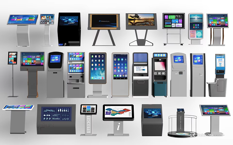 Smart Machines Featuring Interactive Terminals Digital Displays Self Service Kiosks And Touch Screens 3d model 