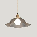 Elegant Vintage Pendant Light With Curved Frosted Glass Shade And Soft Warm Glow
