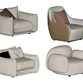 Modern Single Sofa Single Sofa Combination 3d model