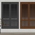 Black And Brown Interior Shutters Wall Mounted Design For Home Decor 3d model