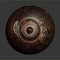 Traditional Reddish Brown Ceramic Jar With Textured Surface Lid And Base