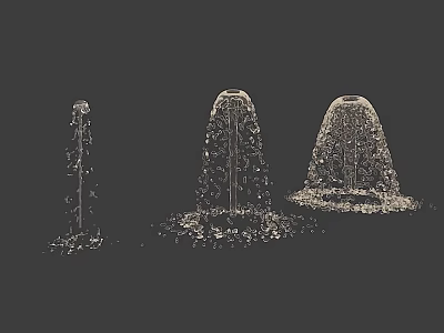 Garden Ornaments Featuring Three Different Water Fountains For Outdoor Decoration 3d model