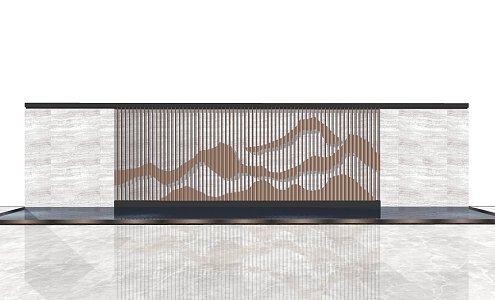 New Chinese Style Landscape Wall Landscape Wall Mountain 3d model