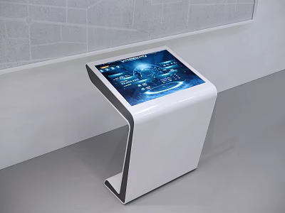 Public Facility Interactive Touchscreen Kiosk For Information Display In Public Area 3d model