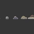 Natural Stone Collection Featuring Various Colors And Diverse Shapes On White Background