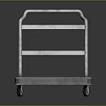 Stainless Steel Platform Trolley With Flat Surface Metal Handle And Swivel Wheels