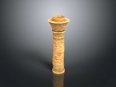 Ancient Stone Pillar In Scenic Historical Landscape With Weathered Texture Details 3d model