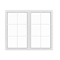 Modern Casement Window Design With Clear Glass Panels And White Frame 3d model