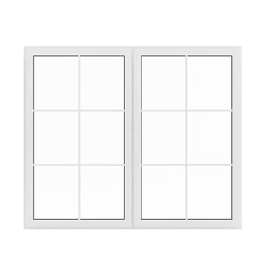 Modern Casement Window Design With Clear Glass Panels And White Frame 3d model