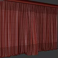 Elegant Light Beige Sheer Curtains Allowing Natural Light Through Window Panels 3d model