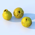 Ripe Yellow Fruits in a Handcrafted Wooden Bowl on Clean White Background
