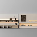 Elegant Luxury Kitchen Background Wall With Decorative Shelves And Wooden Panels