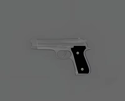 Transparent Pistol With Black Grip White Dots And Modern Design Elements 3d model