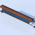 Household Lint Roller With Brown Roller And Blue Adhesive Sheet For Home Cleaning Use