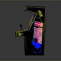 Retro Arcade Machine With VS Battle Screen Joystick And Colorful Decals