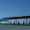 Modern Canopy With Glass Roof And Metal Frame For Outdoor Parking Area