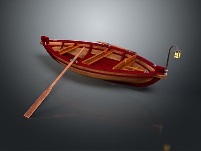 Modern Wooden Boat Small Wooden Boat Fishing Boat Speedboat 3d model