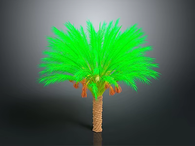 Green Palm Tree With Lush Fronds And Brown Trunk For Tropical Decor 3d model