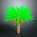 Green Palm Tree With Lush Fronds And Brown Trunk For Tropical Decor