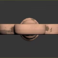 Copper Key With Intricate Design Three Circular Rings And Ornate Handle On Dark Background