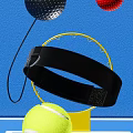 361° Sports Equipment With Black Headband Yellow Tennis Racket And Green Tennis Ball