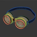 Vintage Copper Goggles With Black Leather Strap Yellow Lenses On Reflective Background