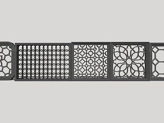 Chinese-style openwork window wall window grilles garden wall window grilles 3d model