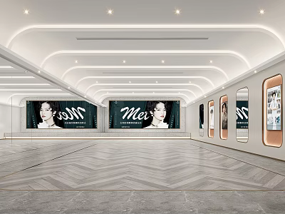 Modern Fitness Gym Interior With Spacious Workout Area Mirror Walls And Large Digital Screens 3d model