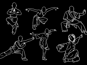 2D Figure Kung Fu Silhouette 3d model