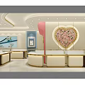 Diamonds Jewelry City Luxury Storefront With Golden Decor And Jewelry Showcases