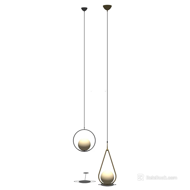 Modern Pendant Lights With Spherical Shade And Triangular Design For Home Decor 3d model 