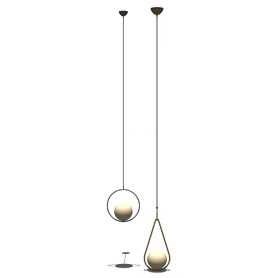 Modern Pendant Lights With Spherical Shade And Triangular Design For Home Decor 3d model