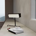 Minimalist Table Lamp With Black Stand White Shade On Tabletop Near Window Mountain View