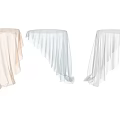 Shiny Fabric Covered Coffee Table in Copper Light Blue and White Colors