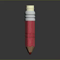 Glittery Red Pencil with Yellow Eraser Silver Ferrule and Sharpened Red Tip on Gray Background