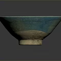 Turquoise Ceramic Bowl With Artisan Carved Intricate Patterns And Smooth Glossy Glaze