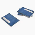 Several Blue Covered Books With Silver Stripe Stacked On White Background 3d model
