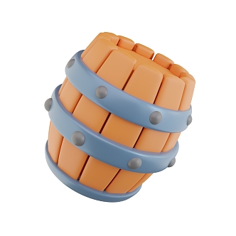 Cartoon Wooden Barrel Game Barrel Cartoon Barrel 3d model