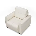 Modern Beige Leather Single Sofa With Clean Lines And Comfortable Armrests 3d model