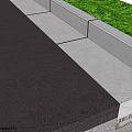 Well Designed Road Facilities Featuring Asphalt Pavement Yellow Center Lines Curb and Grass Verge
