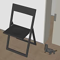 Stylish Modern Leisure Chair With Black Metal Frame And Smooth Seat On Wooden Floor Interior