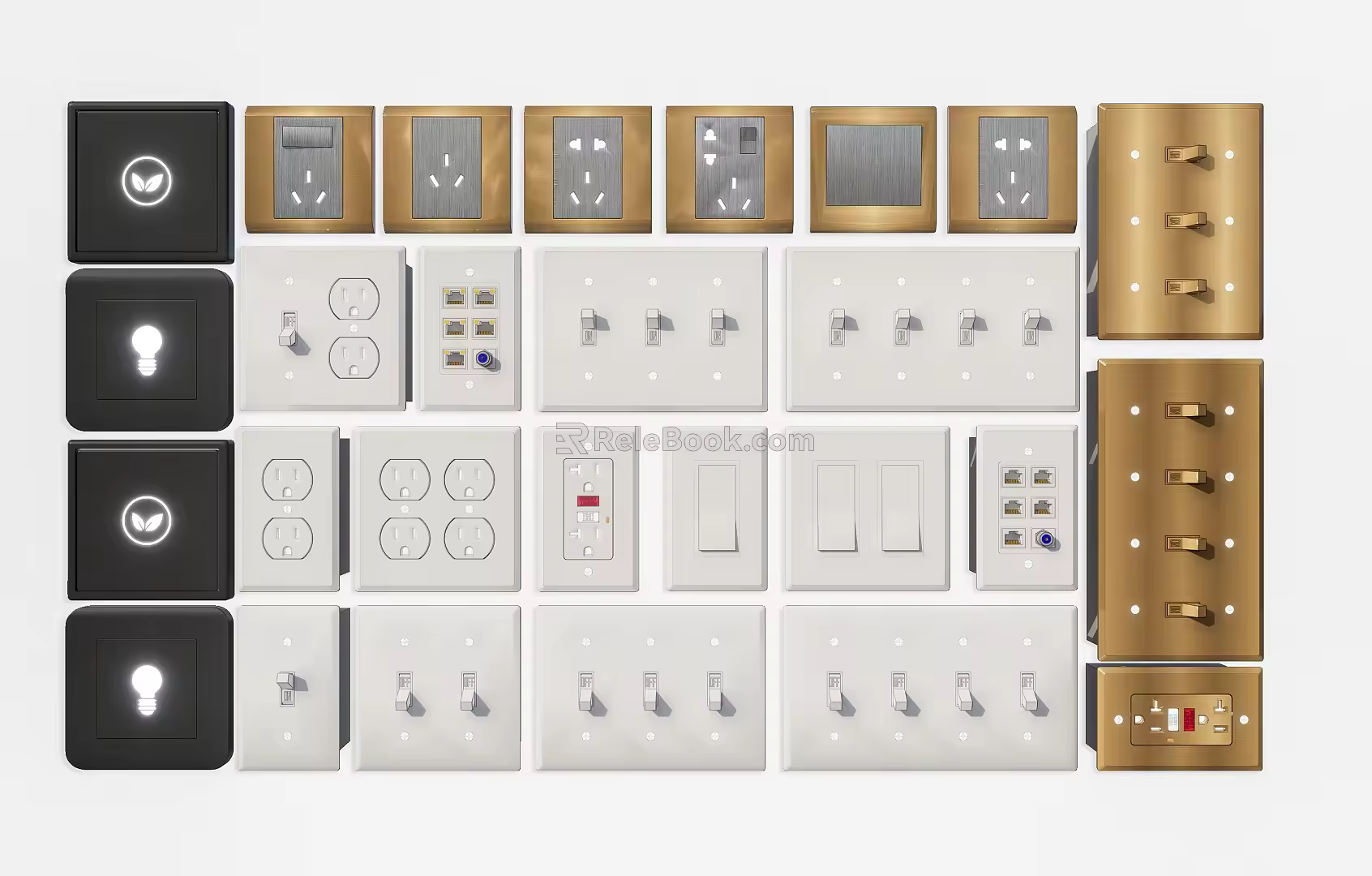 Modern switch socket panel switch button panel minimalist switch panel creative switch panel retro lever switch 3d model