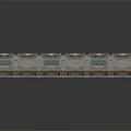 Cartoon Animated Futuristic Spaceship Corridor Featuring Neon Lights Control Panels And Main Project Sign