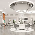 Modern Beauty Hair Salon Interior With Styling Chairs Mirrors And Decorative Lighting