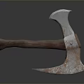 Rustic Metal Axe With Wooden Handle Sharp Edge And Isolated Design