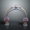 gatehouse stone gatehouse stone arch cartoon arch outdoor items 3d model