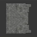 Wood and Stone Composite Slab with Gray Textured Surface for Interior Design 3d model
