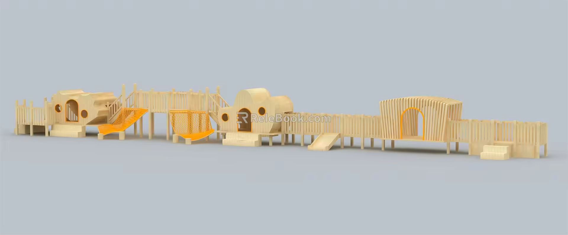 Modern amusement equipment slide combination 3d model